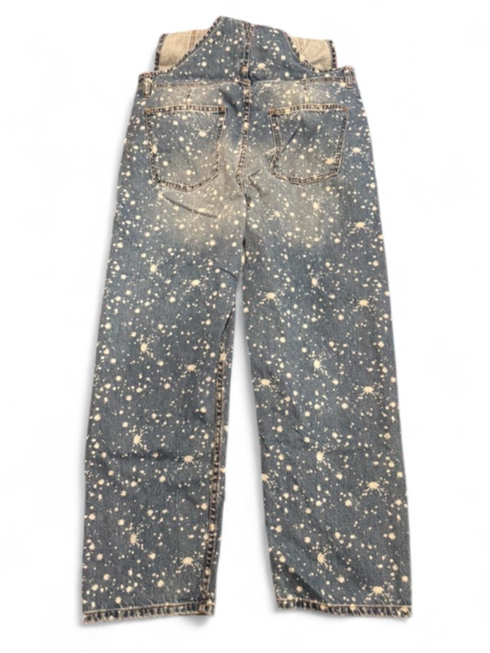 Free People We The Free Ziggy Bleach Splatter Denim Overalls Sold Out M - Picture 3 of 5